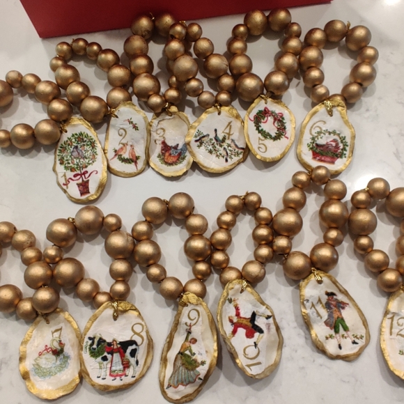 12 days of Christmas oyster shell ornaments or napkin rings Or Wine Bottle Decor - Picture 6 of 9